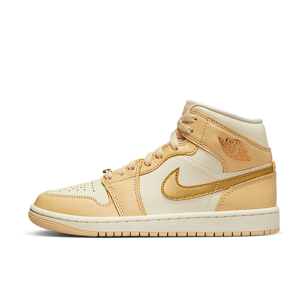 Nike Air Jordan 1 Mid Pale Vanilla Gold-Air Jordan-pikastore.cz