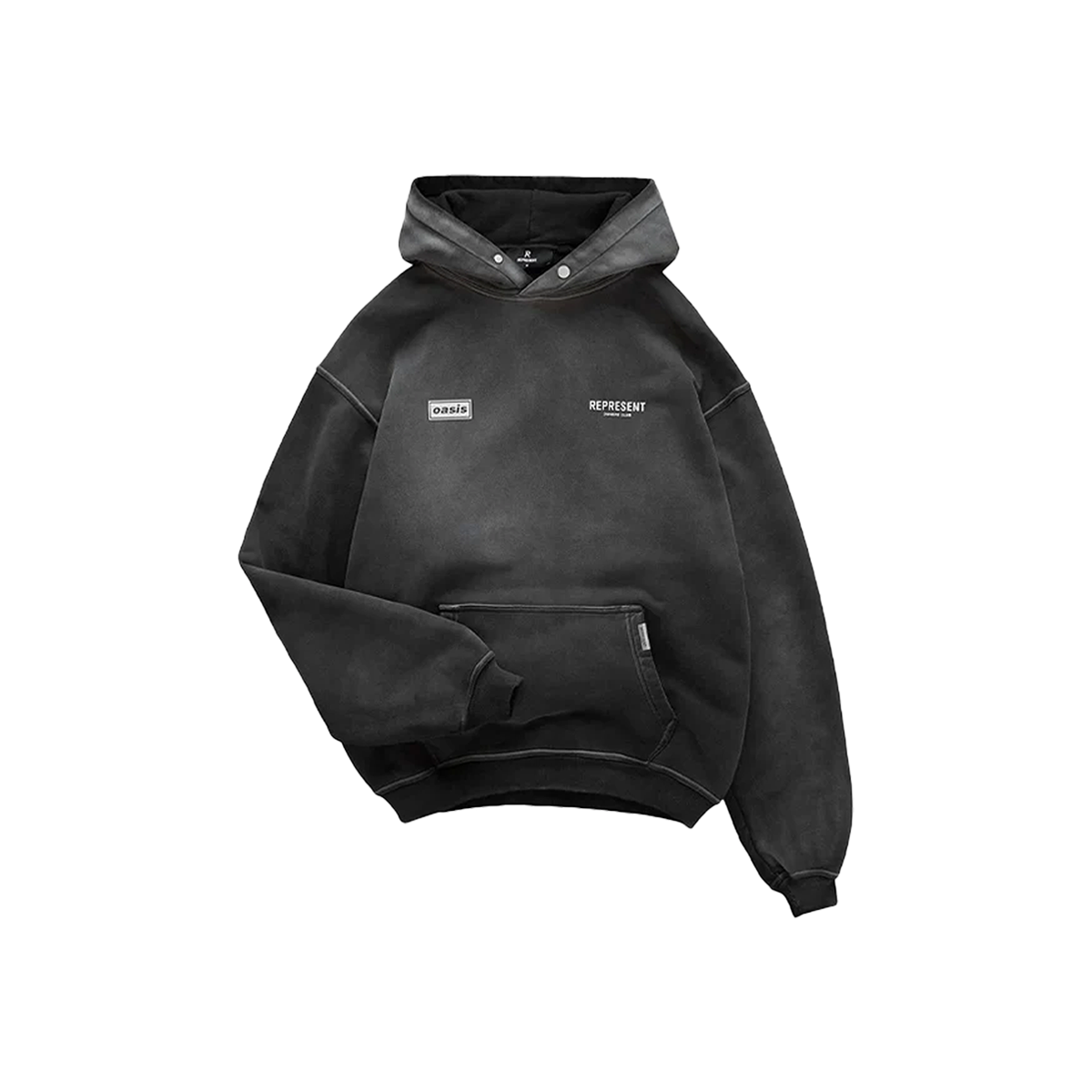 Represent X Oasis Owners Club Hoodie Stained Black-Represent-pikastore.cz