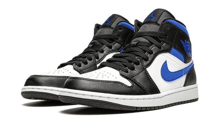 Nike Air Jordan 1 Mid White Black Racer Blue-sneakers-Air Jordan-pikastore.cz