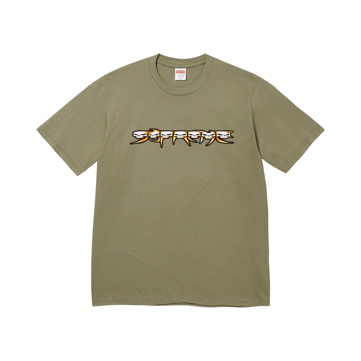 Supreme Skulls Spellout Tee Light Olive