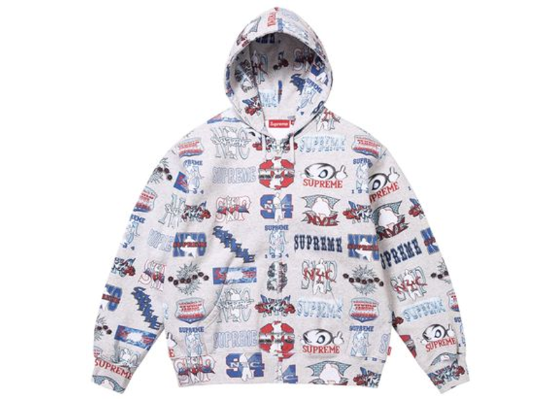 Supreme Flash Zip Up Hooded Sweatshirt White