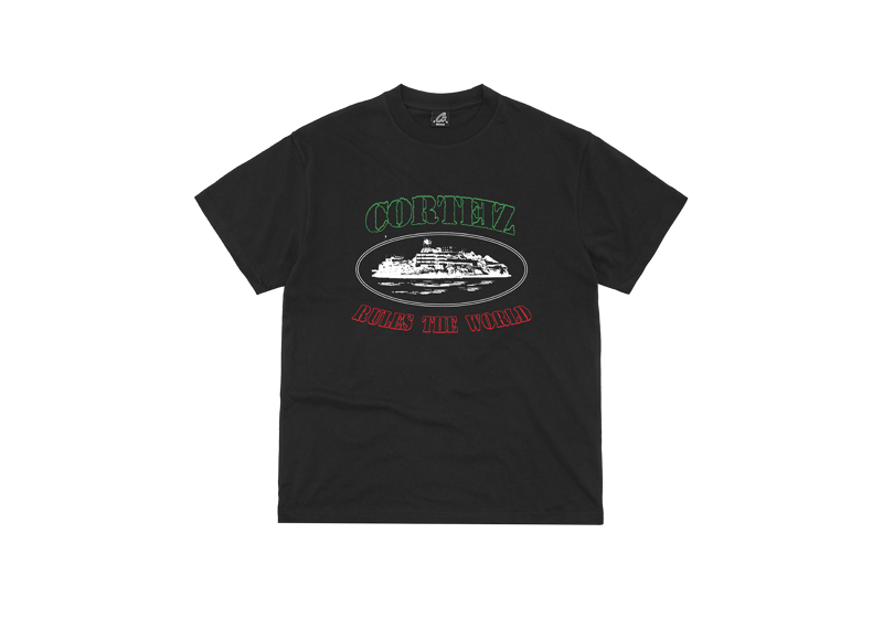 Corteiz Black OG Alcatraz Italy Tee-Corteiz-pikastore.cz