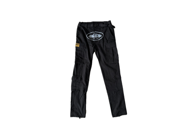 Corteiz Guerillaz Cargo Pants V1 Black Baby Blue-Corteiz-pikastore.cz