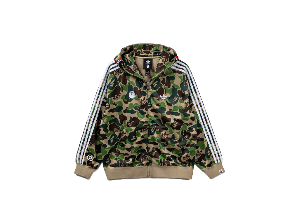 Adidas x BAPE Relaxed Fit Track Camo Shark Full Zip Hoodie Green-Adidas-pikastore.cz