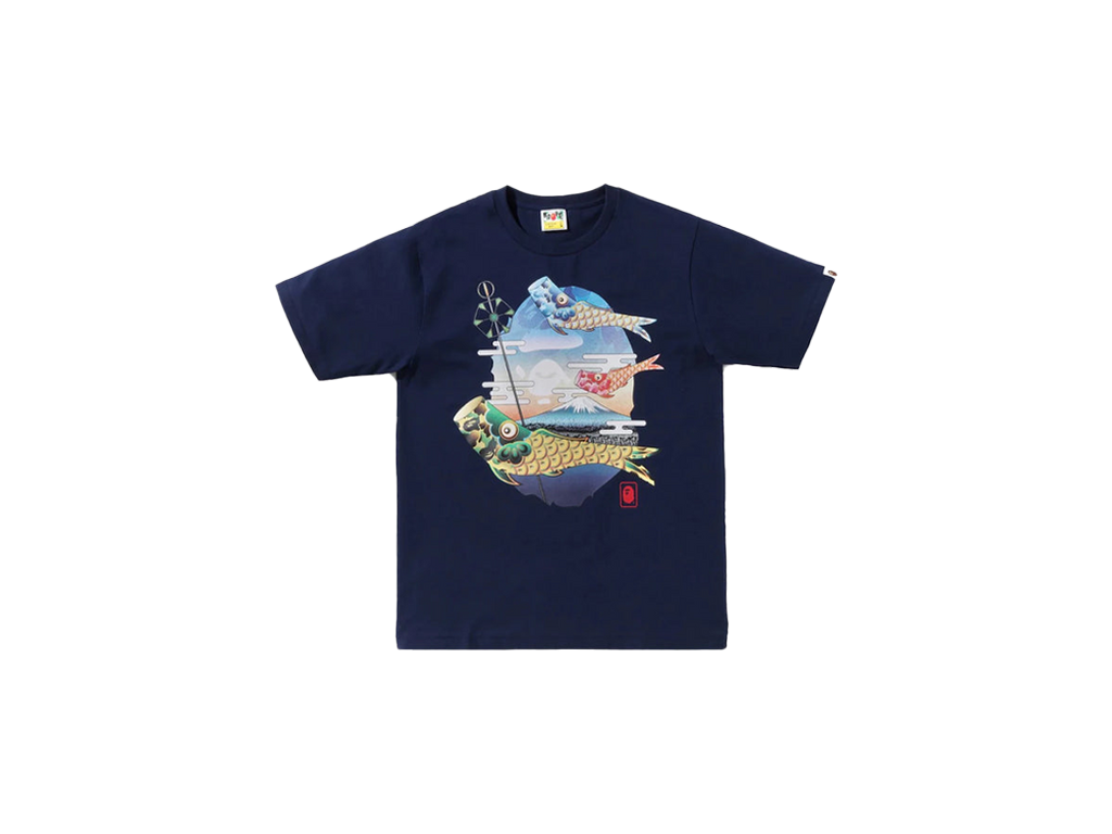 BAPE Koinobori Carp Flags Ape Head Tee (SS22) Navy-BAPE-pikastore.cz