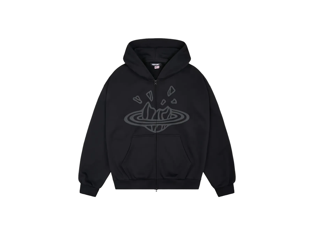 Broken Planet Zip Up Hoodie Midnight Black-Broken Planet-pikastore.cz