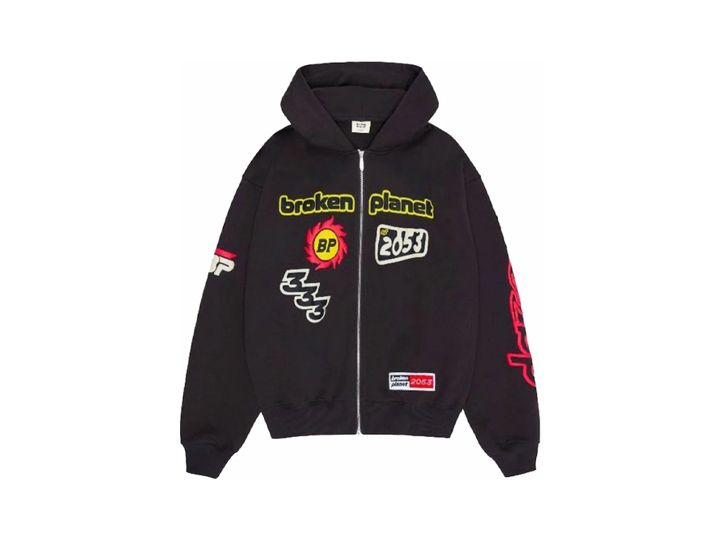 Broken Planet Performance Zip Up Hoodie Soot Black-Broken Planet-pikastore.cz