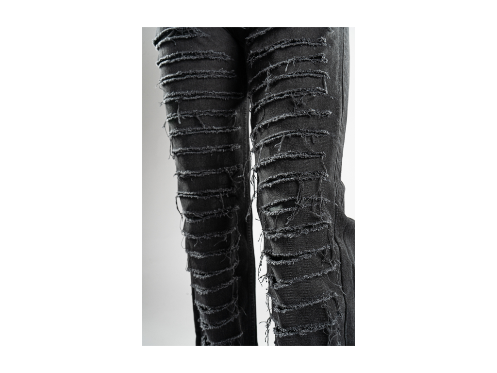 Custom WMNS Distressed Black Jeans-Kalhoty-Custompantsprg-pikastore.cz