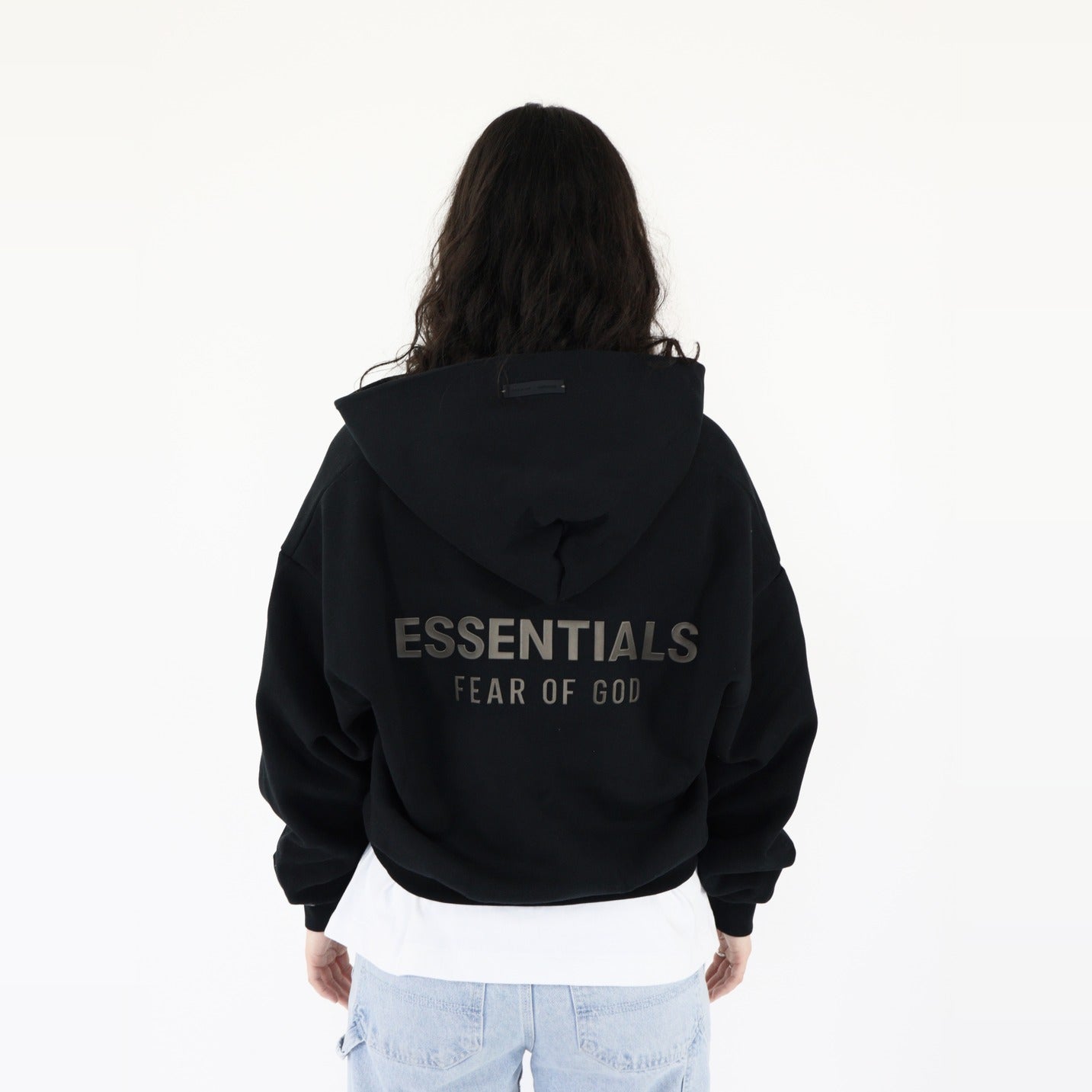 Fear of God Essentials Classic S25 Zip Hoodie Glossy Jet Black-Clothing-Fear of God-pikastore.cz