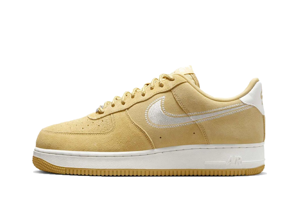 Nike Air Force 1 Low 07 LV8 Buff Gold Sail Embroidered Swoosh