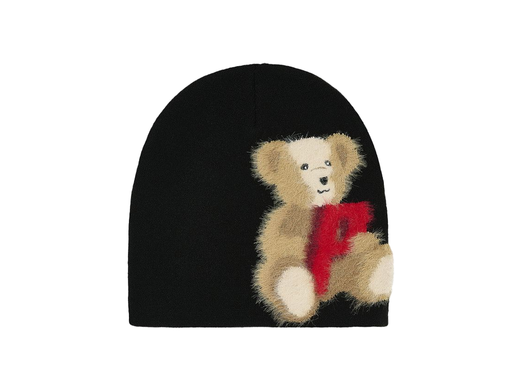 Palace P Bear Nein Cuff Beanie Black-Palace-pikastore.cz