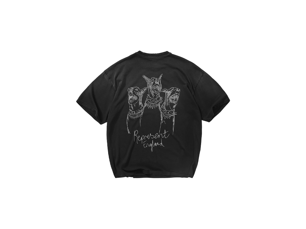 Represent Hand Drawn Thoroughbred T-Shirt Aged Black-Represent-pikastore.cz