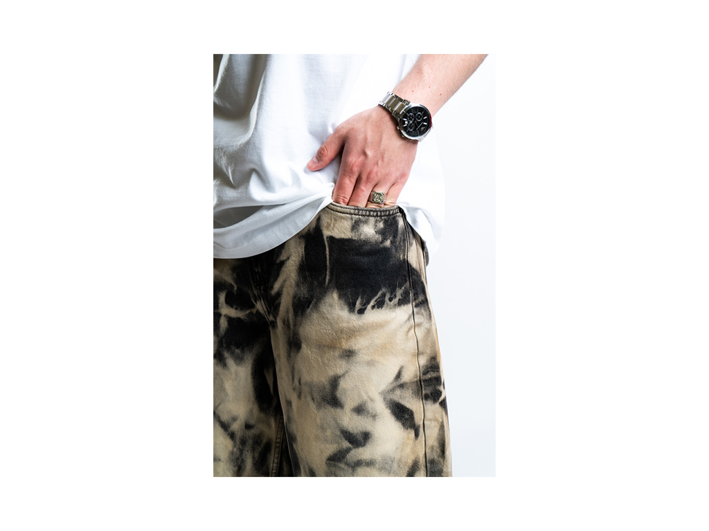 Custom Bleached Shorts Black-Kalhoty-Custompantsprg-pikastore.cz