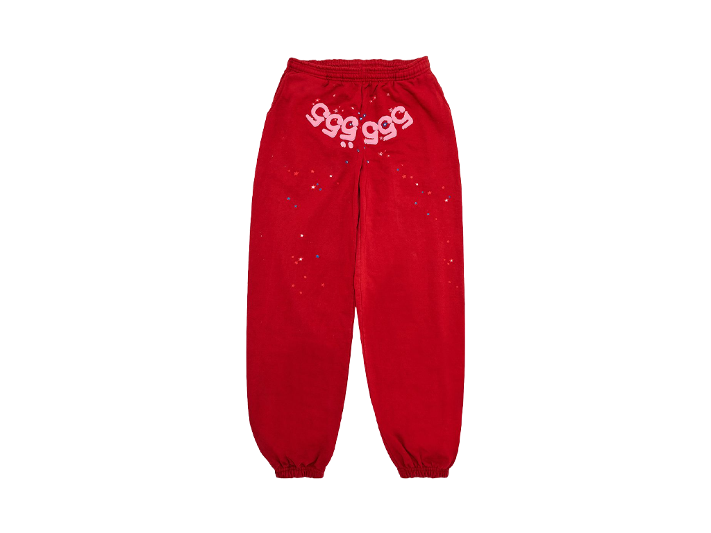 Sp5der Number 555 Sweatpants Red-Sp5der-pikastore.cz