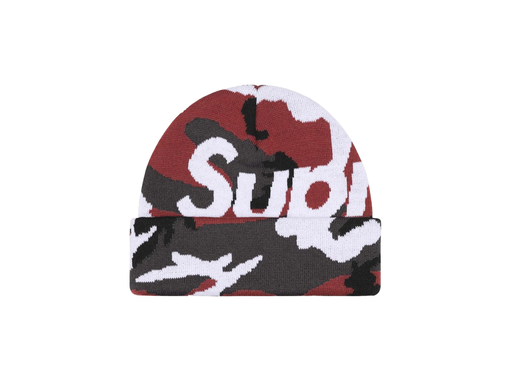 Supreme Camo Big Logo Beanie Red Camo-Supreme-pikastore.cz