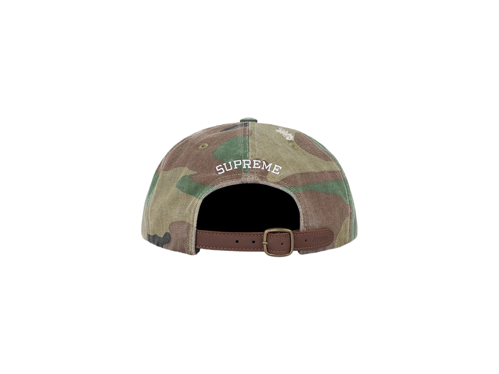 Supreme Distressed Script 6-Panel Woodland Camo-Supreme-pikastore.cz