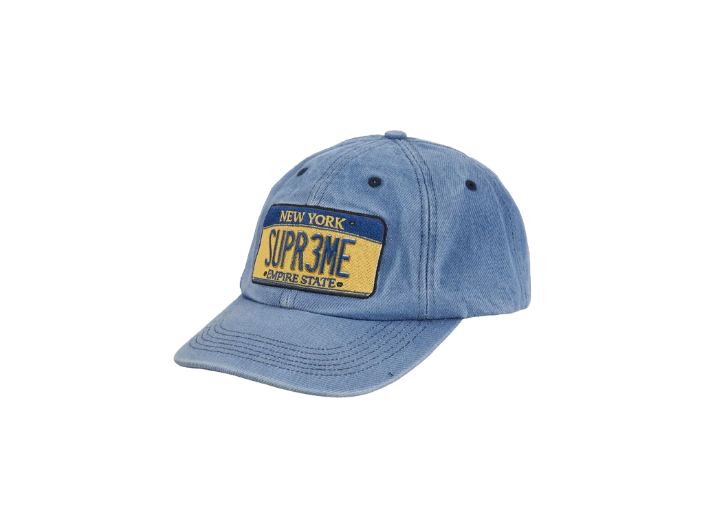 Supreme License Plate 6-Panel (FW25) Denim-Supreme-pikastore.cz