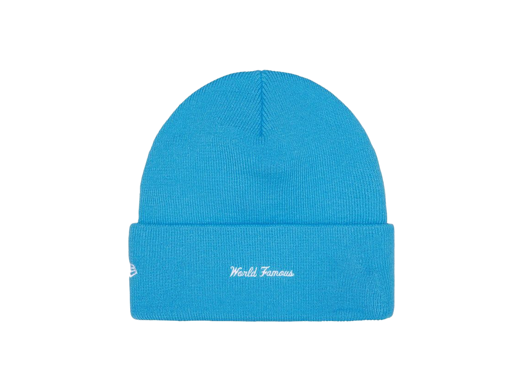 Supreme New Era Box Logo Beanie (FW25) Cyan