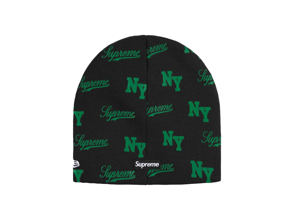 Supreme New Era Monogram Beanie Black-Supreme-pikastore.cz