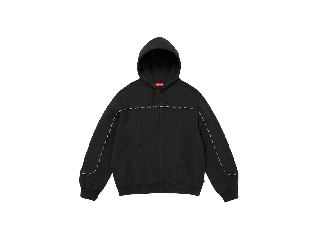 Supreme Piping Zip Up Hooded Sweatshirt Black-Supreme-pikastore.cz