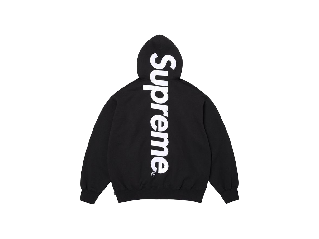 Supreme Satin Applique Hooded Sweatshirt (SS26) Black-Supreme-pikastore.cz