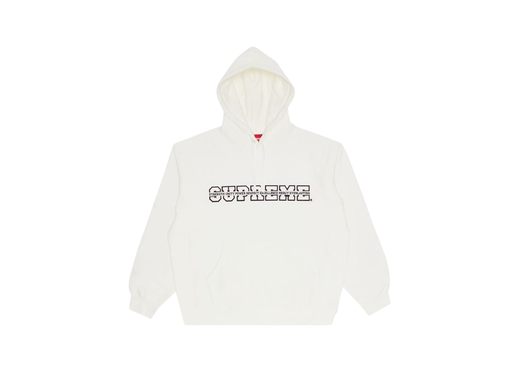 Supreme Collegiate Acronym Hooded Sweatshirt White-Supreme-pikastore.cz
