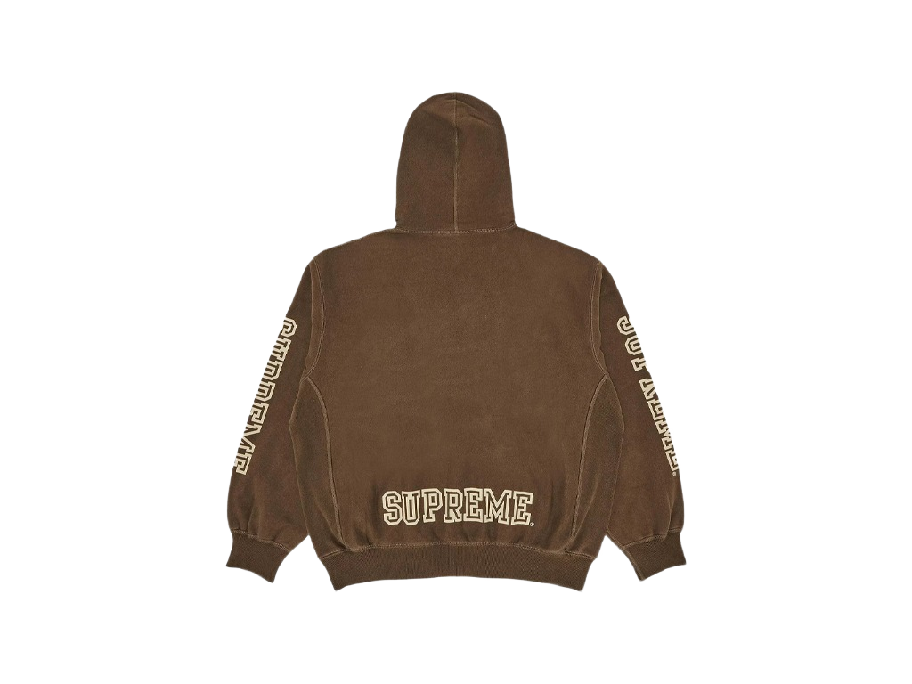 Supreme Collegiate Sleeve Hooded Sweatshirt Olive Brown-Supreme-pikastore.cz