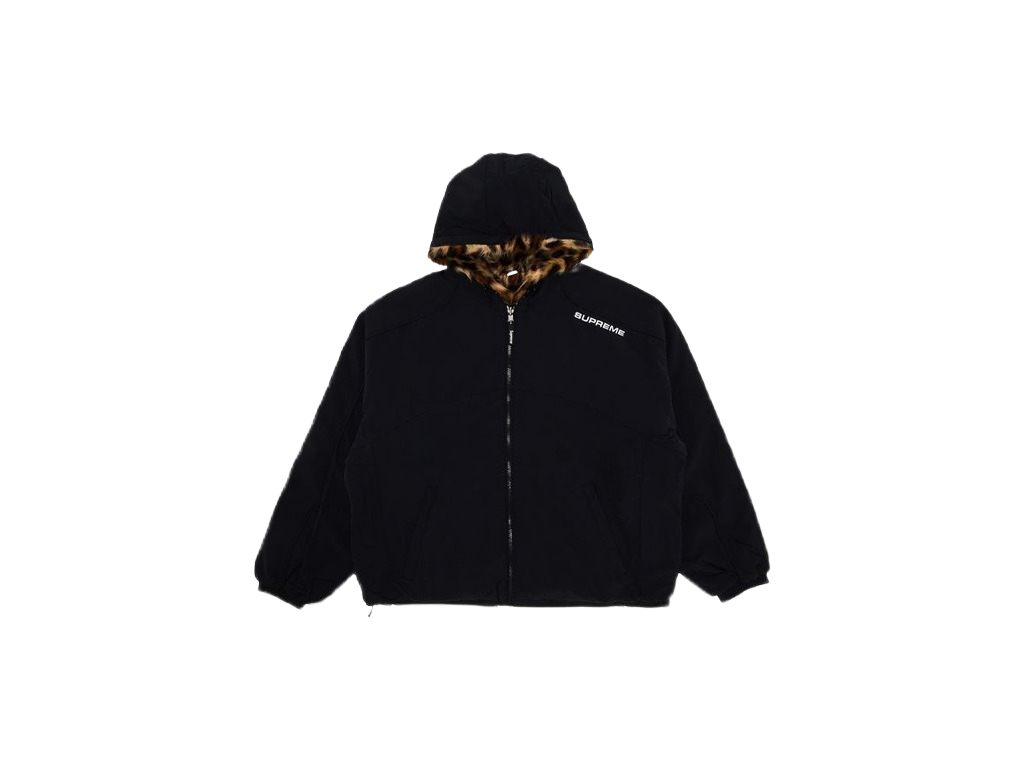 Supreme Faux Fur Reversible Jacket S 超美品 Supreme Faux Fur Reversible Hooded Track Jacket Black