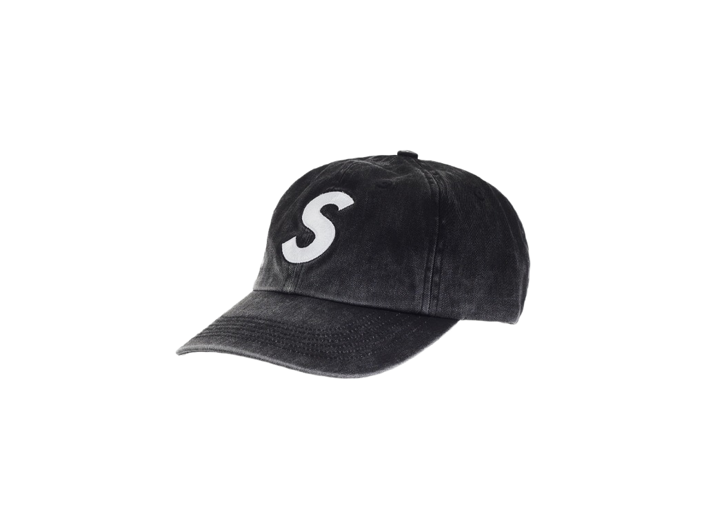 Supreme Pigment S Logo 6-Panel (FW23) Washed Black-Supreme-pikastore.cz