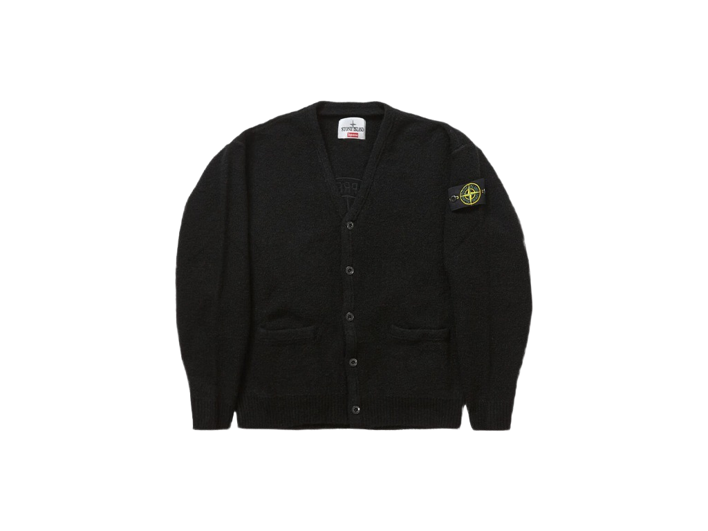 Supreme Stone Island Boucle Cardigan Black-Supreme-pikastore.cz