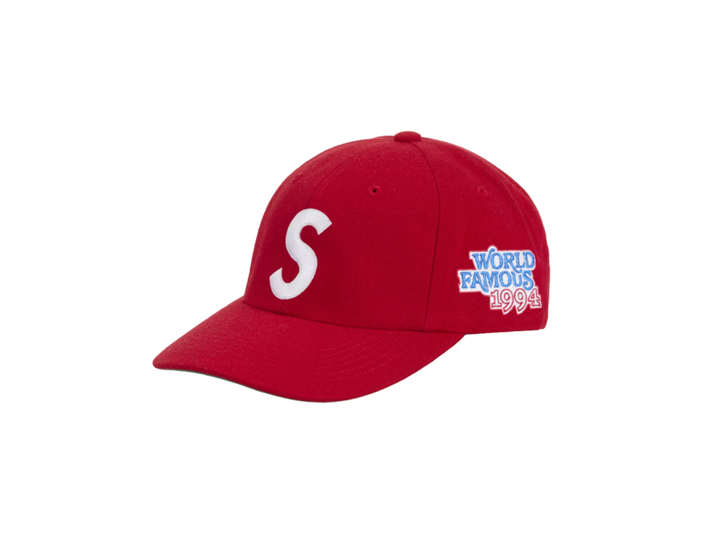 Supreme World Famous S Logo 6-Panel Red-Supreme-pikastore.cz