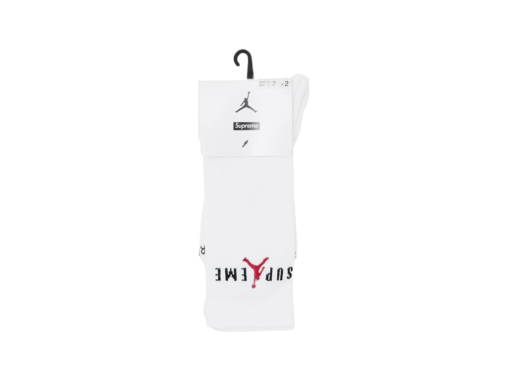 Supreme x Jordan Crew Socks (2 Pack) White