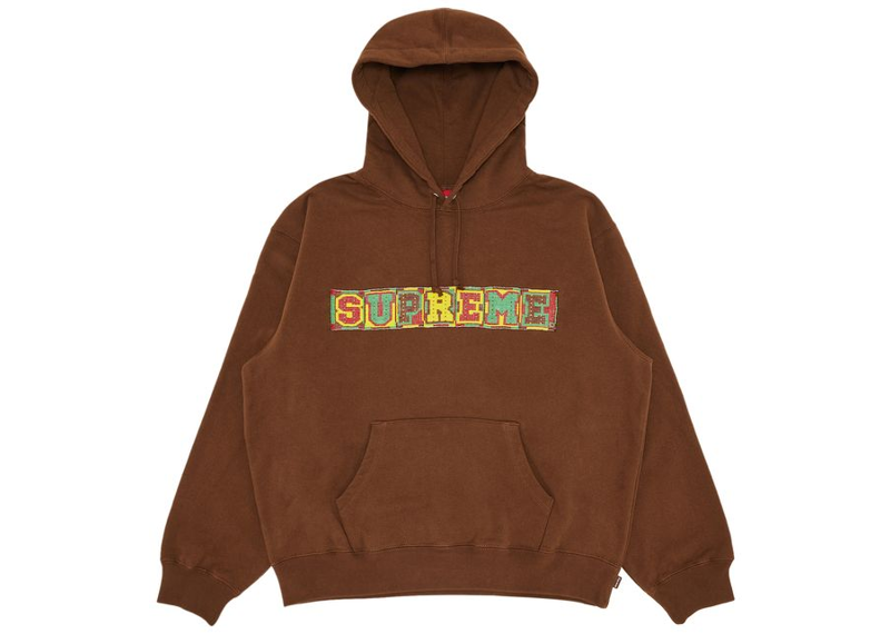 Supreme Beaded Hooded Sweatshirt Brown