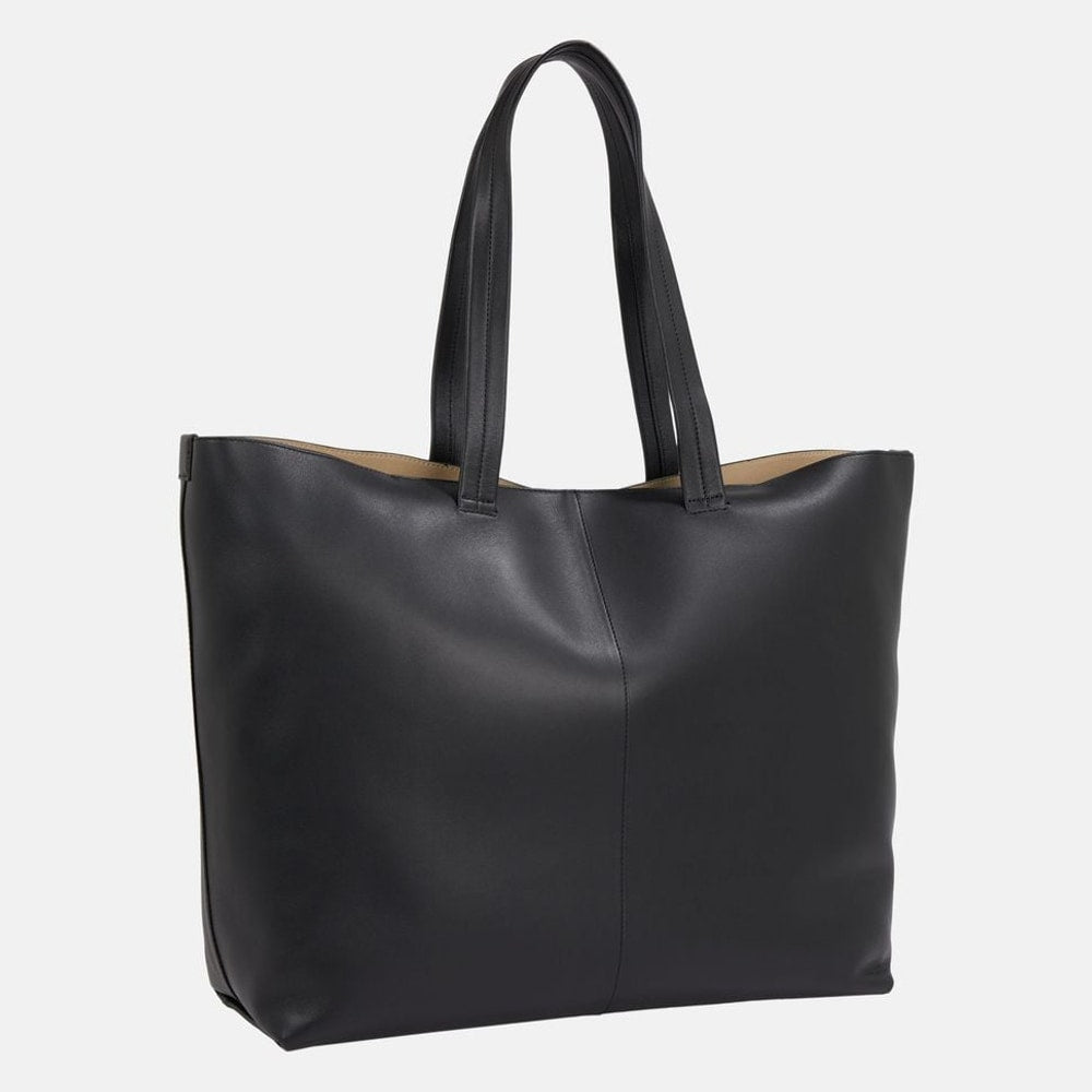 Calvin Klein Leather tote bag Black – taška – fotka 4 z 5