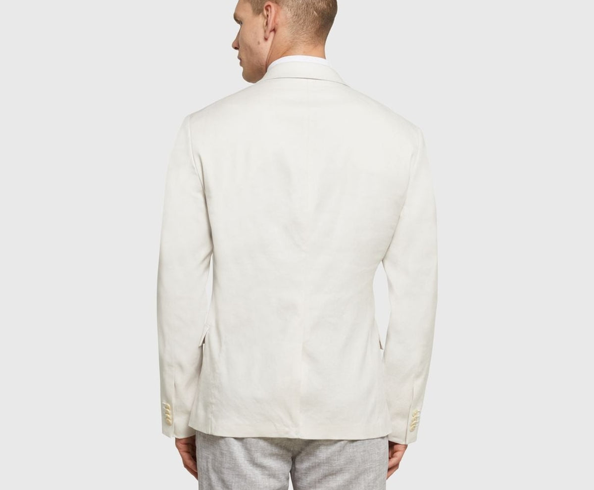 Calvin Klein Linen-blend suit jacket Ecru – giacca – foto 4 di 6