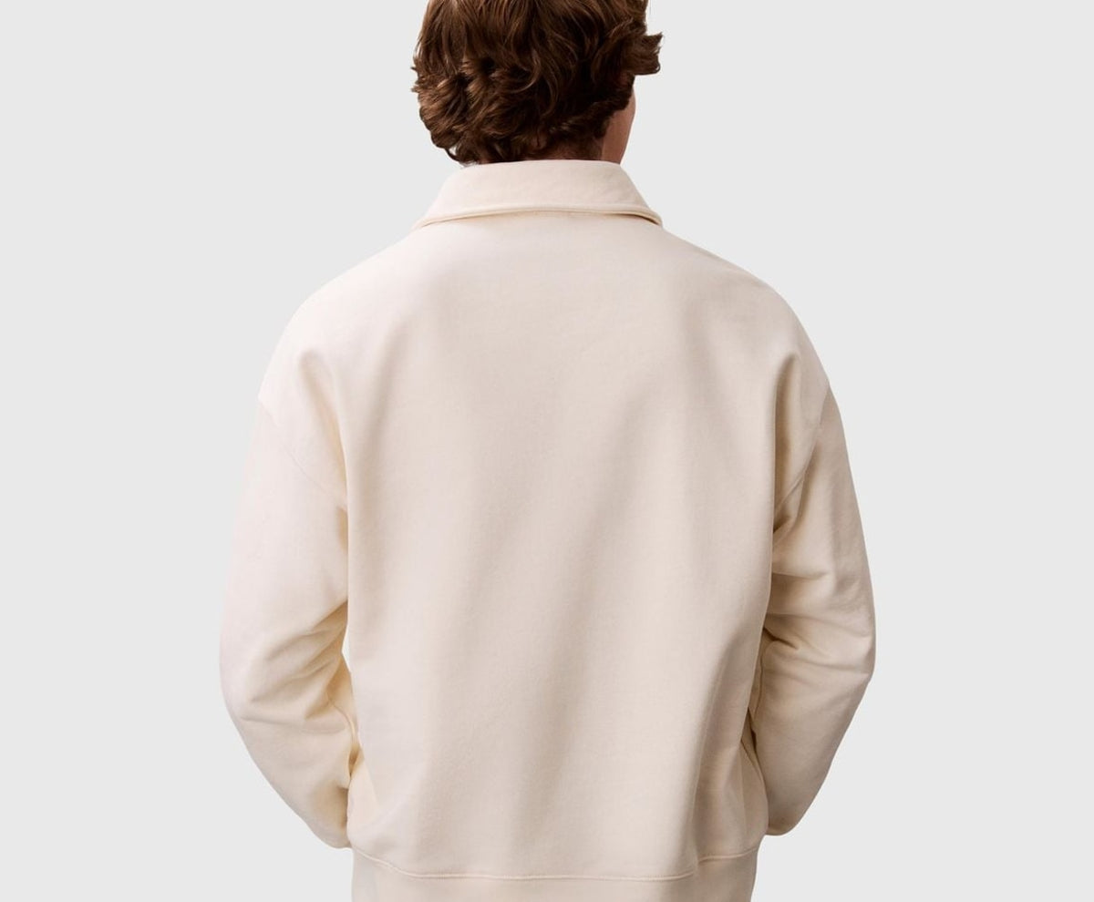 Calvin Klein Long-sleeved polo shirt Terry White – tričko – fotka 4 z 5