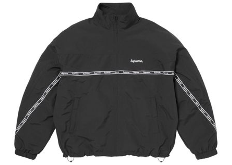 Supreme Logo Taping Track Jacket Black