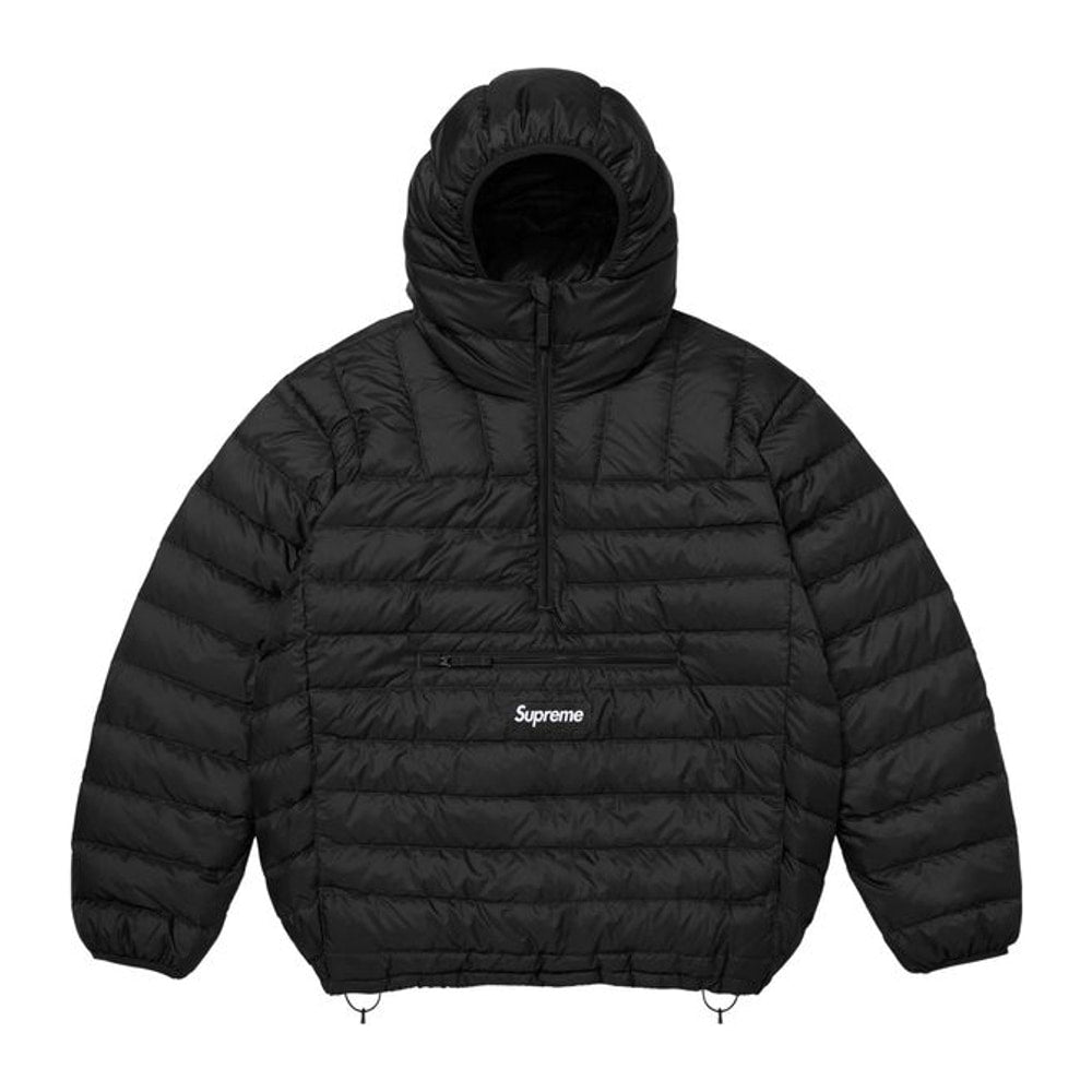 Supreme Micro Down Half Zip Hooded Pullover Black – huvtröja