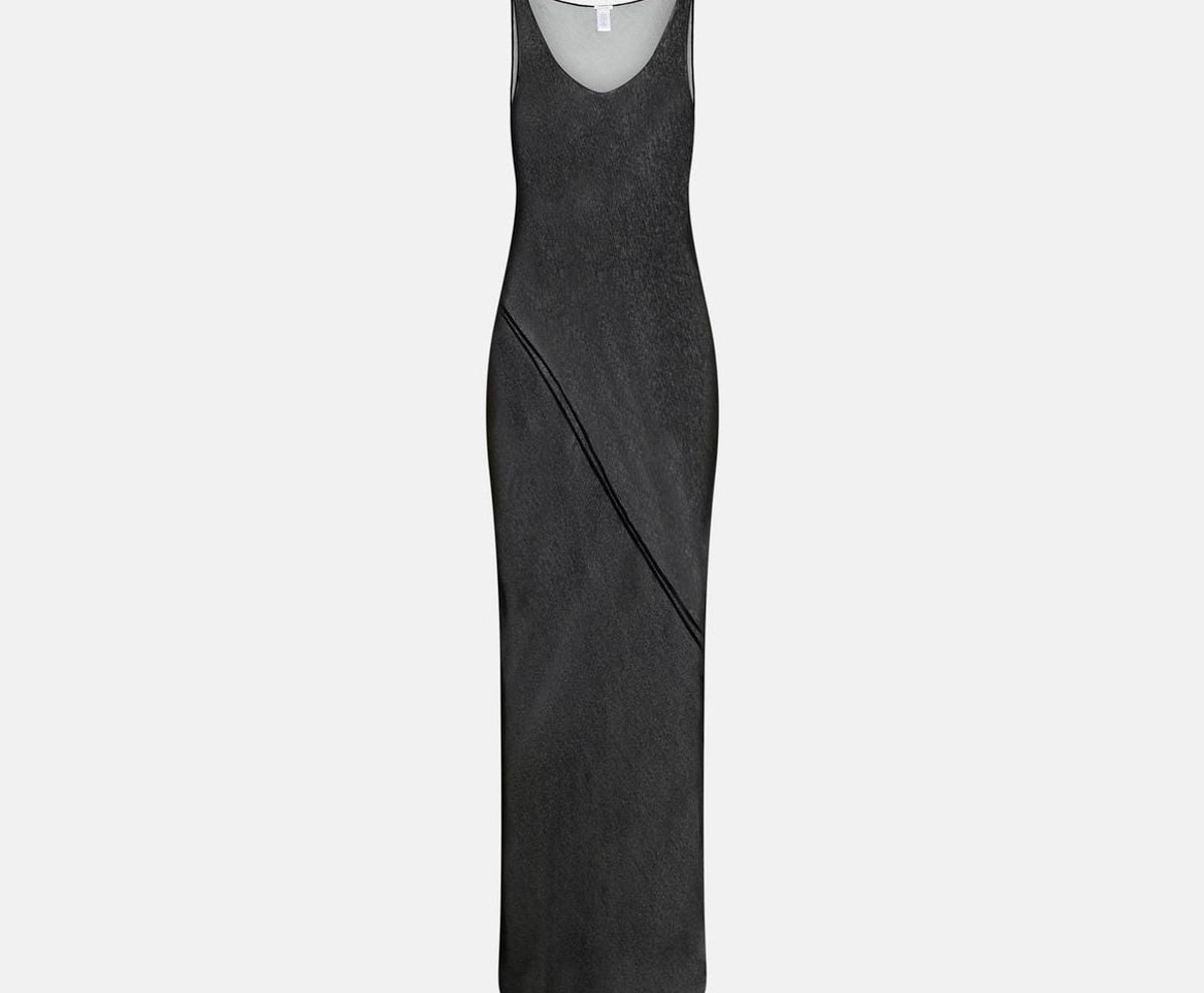 Calvin Klein Silk night gown Black – oblečení, černá