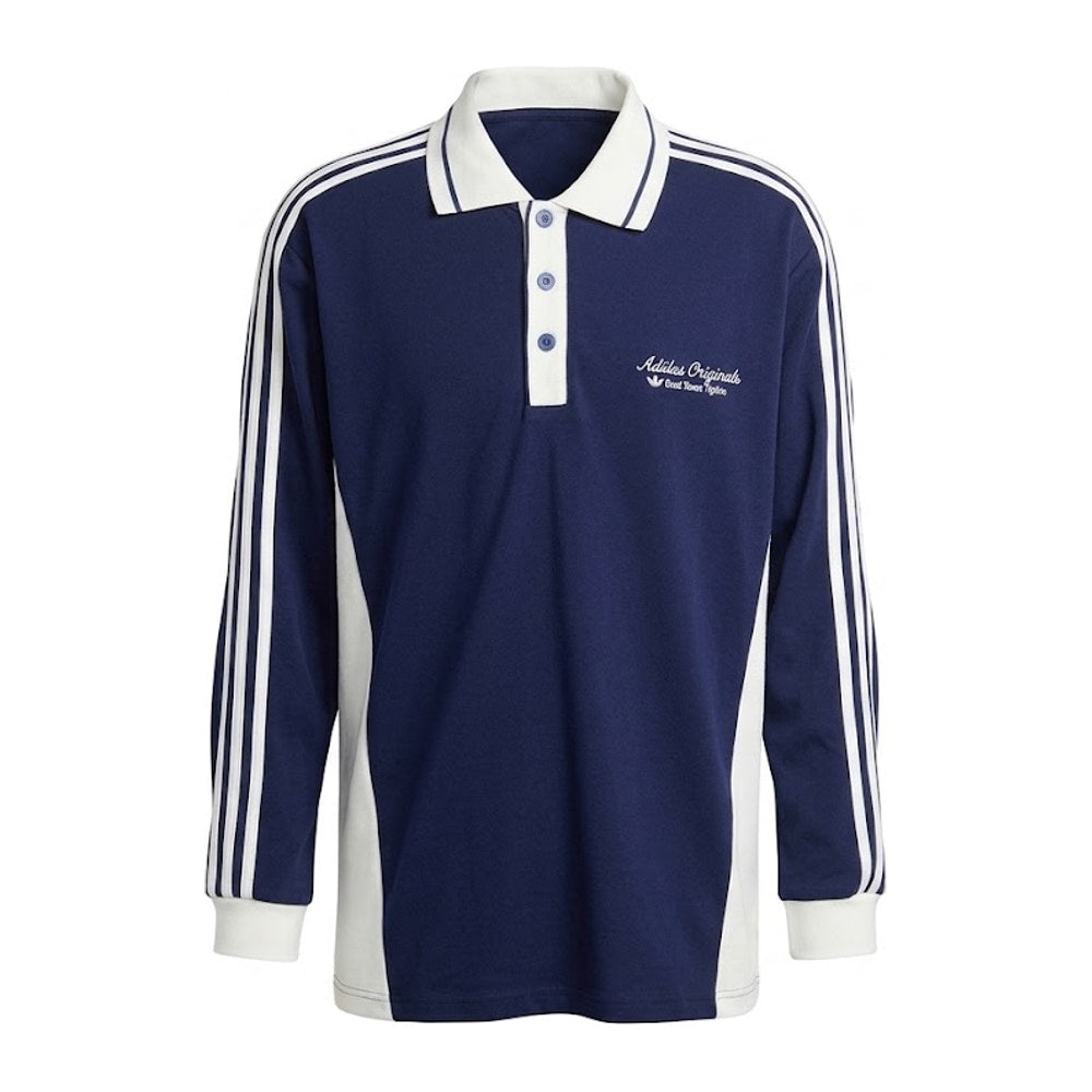 adidas Originals Polo Longsleeve v barevné kombinaci Night Indigo – облекло