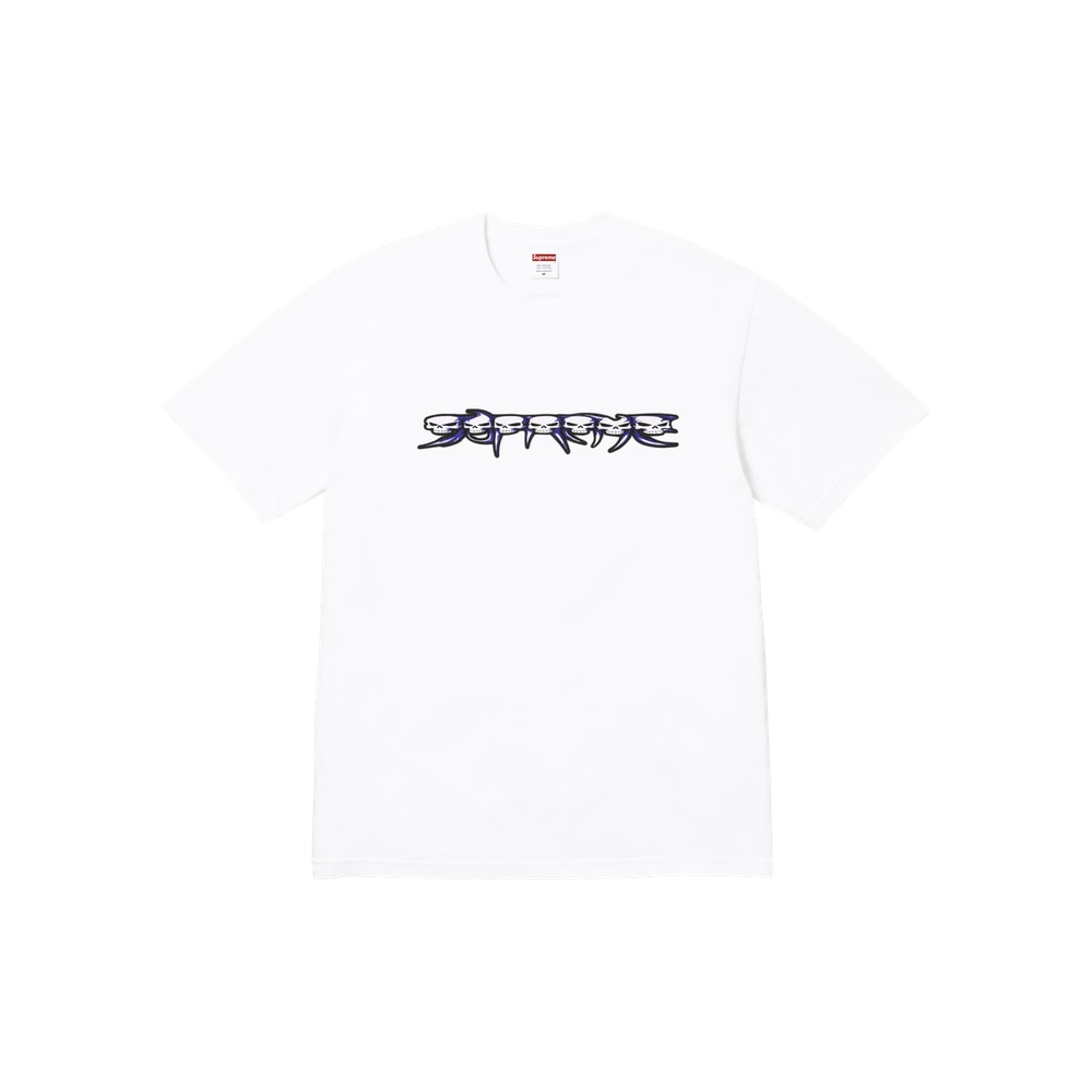 Supreme Skulls Spellout Tee White
