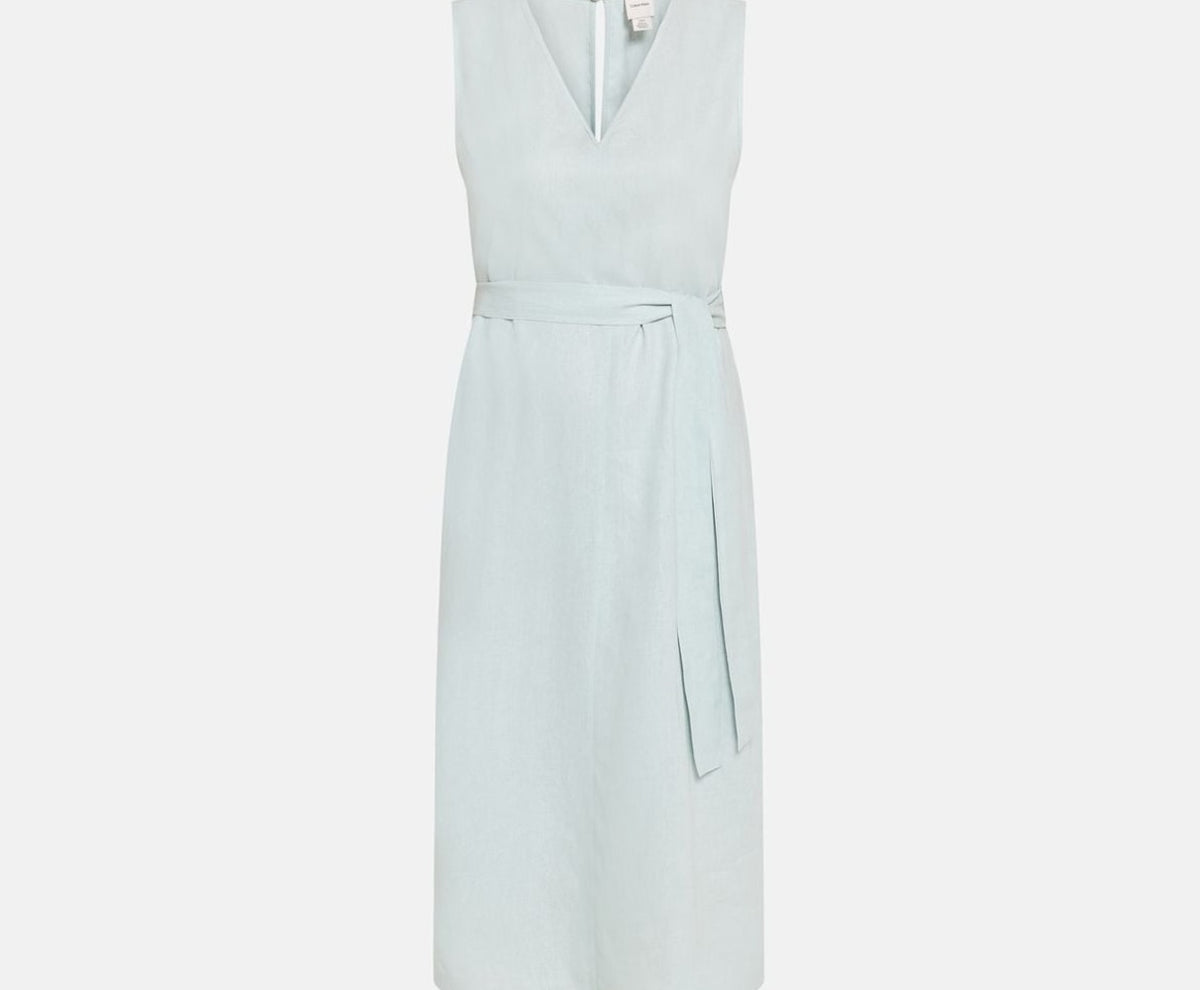 Calvin Klein Linen-blend dress Light Blue – ropa