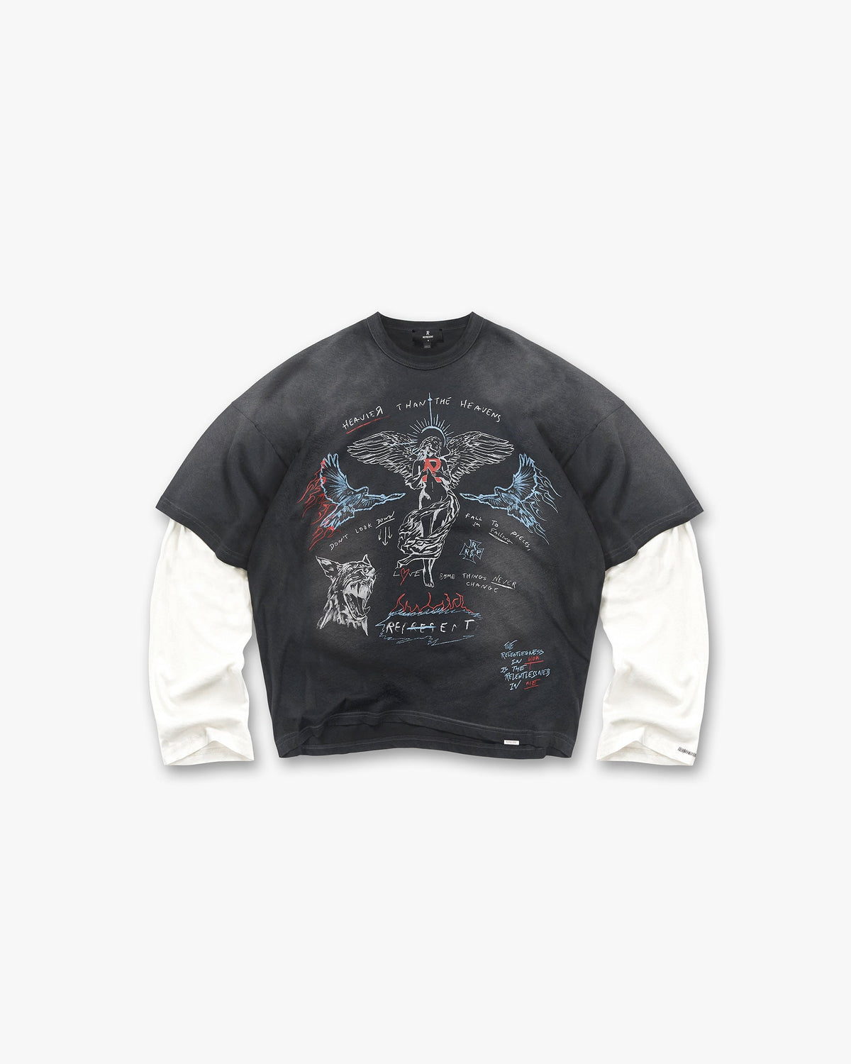 Represent Heavier Than The Heavens Long Sleeve T-Shirt Washed Black