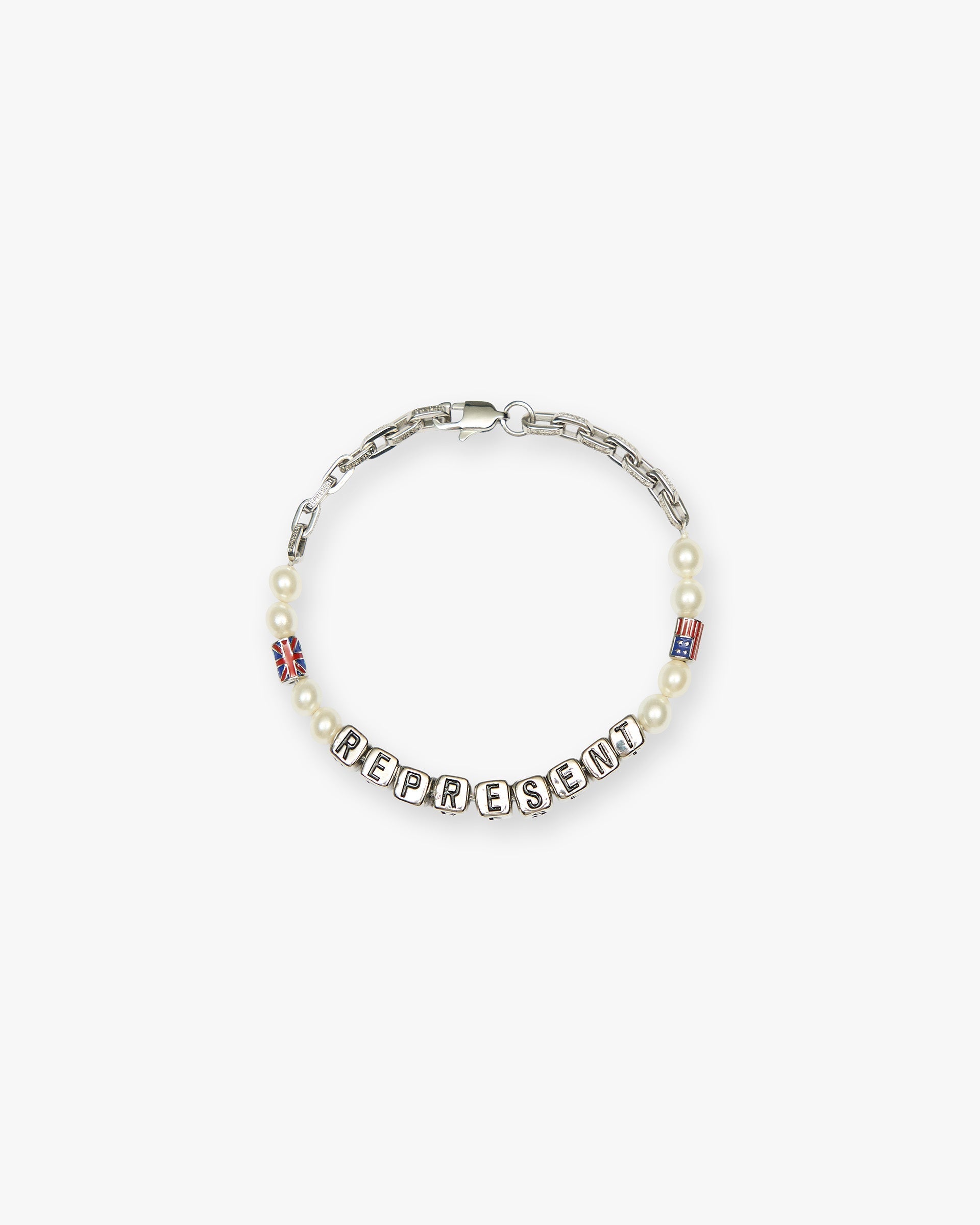Represent Beaded Represent Bracelet Silver
