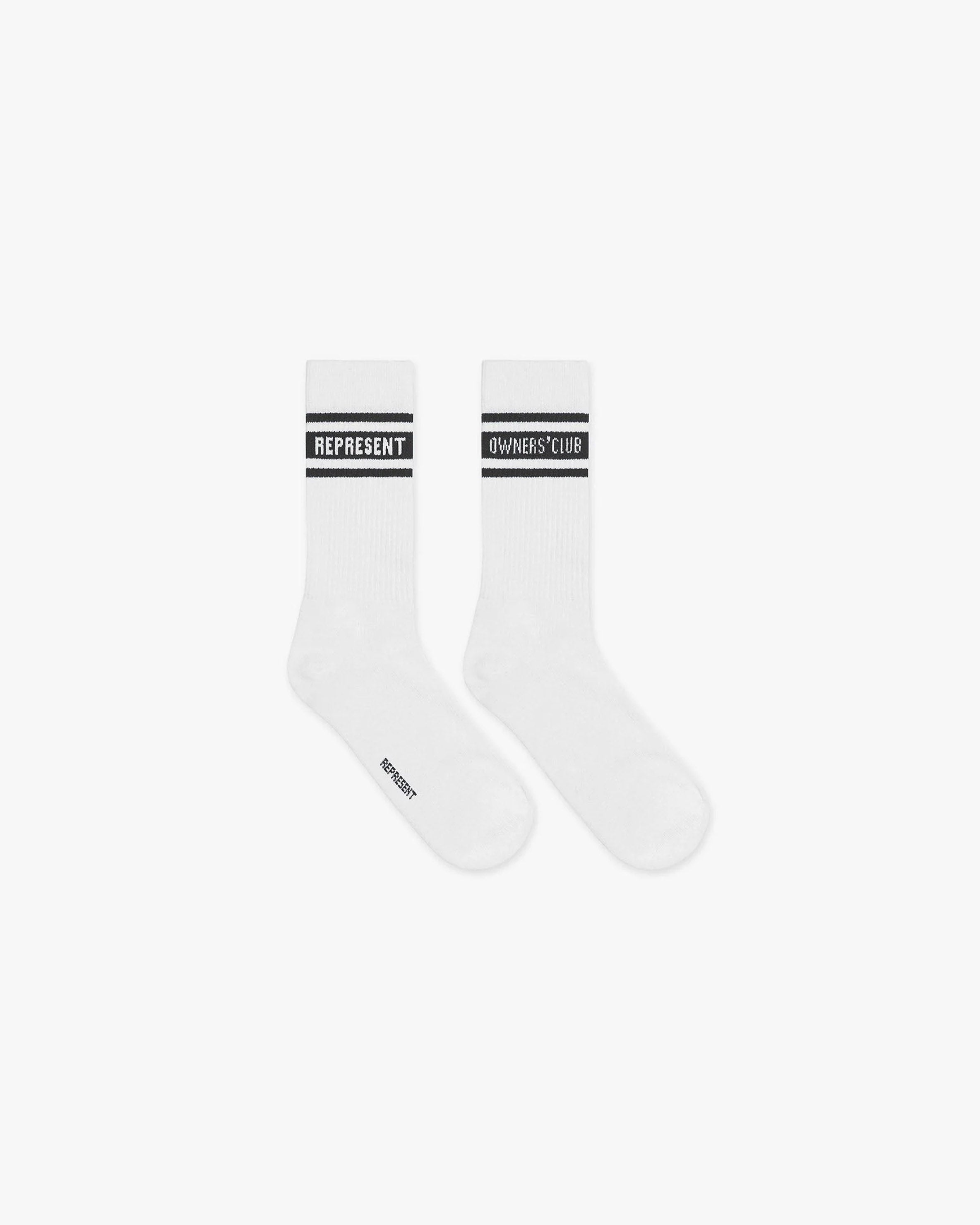 Represent Owners Club Socks Flat White Black