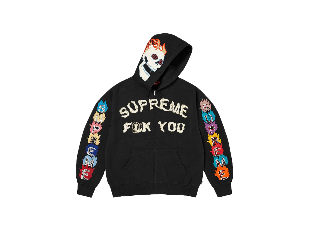 Supreme F**k You Zip Up Hooded Sweatshirt Black – mikina