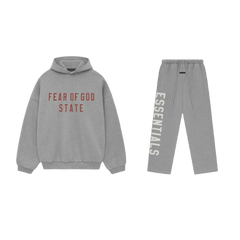 pikastore.cz Fear of God Essentials Fleece Hoodie S24 Dark Heather + S24 Sweatpants Relaxed Heather SET
