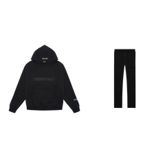 pikastore.cz - Fear of God Essentials S20 Hoodie Black + S22 Relaxed Sweatpants Stretch Limo SET