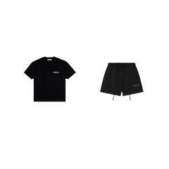 pikastore.cz - Fear of God Essentials S25 T-Shirt Jet Black + S25 Shorts Glossy Jet Black SET