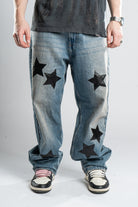Custom Leather Star Jeans-Kalhoty-Custompantsprg-pikastore.cz
